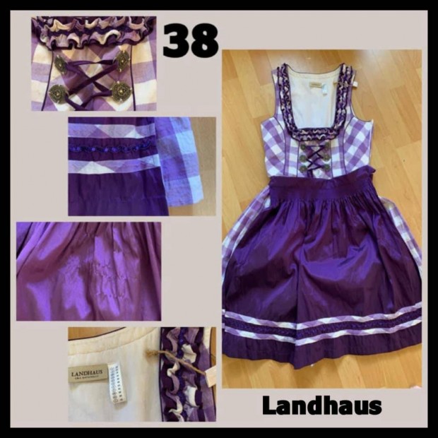 38-as lila kocks Dirndl ruha /Landhaus/