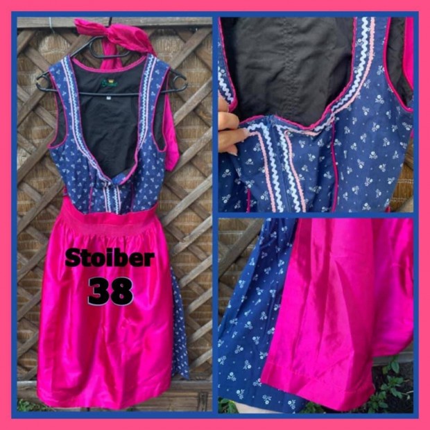 38-as sttkk-pink Dirndl ruha /Stoiber/
