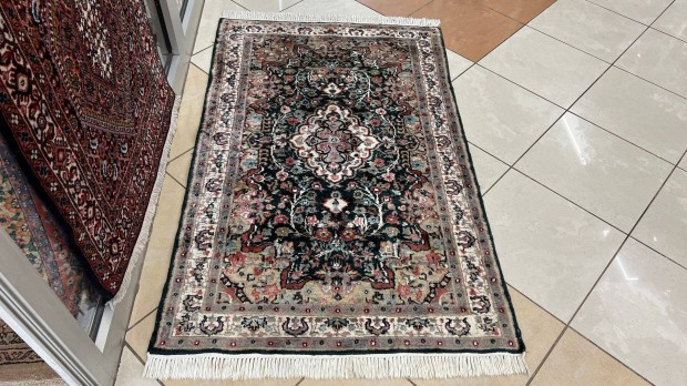 3980 Indiai Jaipuri Isfahan mintás kézi gyapjú+selyem szőnyeg 90X150CM