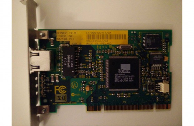 3Com Etherlink 3C905C-TX-M retro PCI Fast Ethernet kártya