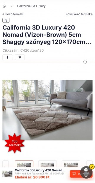 3D Luxus suba shaggy szőnyeg szett
