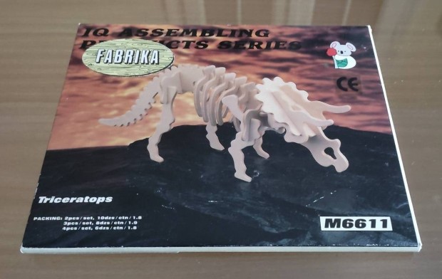 3D fa retro dinoszaurusz puzzle