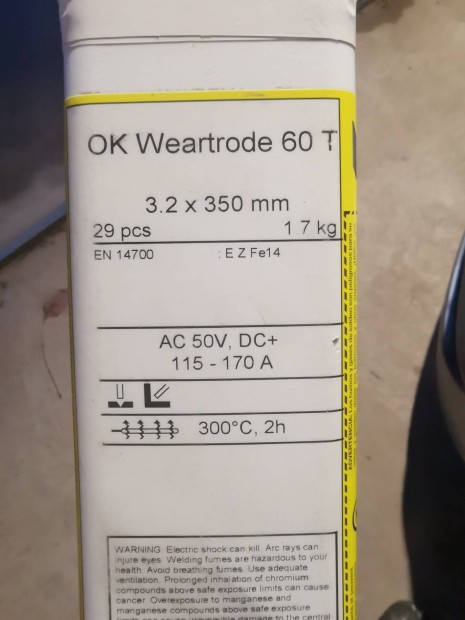 3.2x350mm Esab OK Weartrode 1.7kg/db 60T felrak elektrda