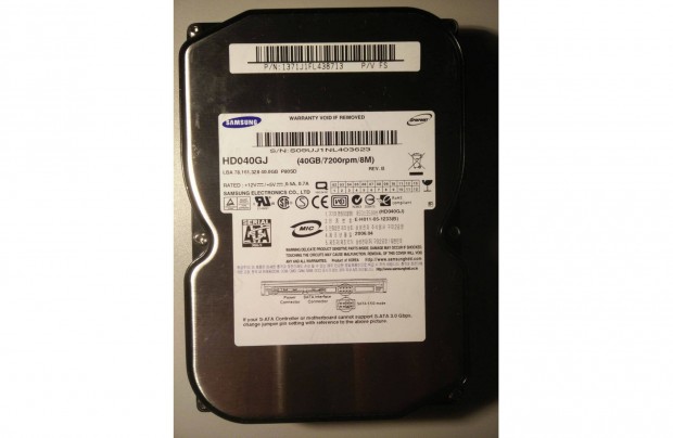 3,5" 40 GB Samsung HD040GJ 7200 RPM SATA HDD