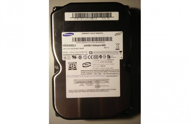 3,5" 40 GB Samsung HD040GJ 7200 RPM SATA HDD