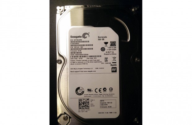 3,5" 500 GB Seagate Barracuda 7200 RPM SATA HDD