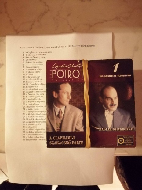 3.600.-Ft! Egyben elad! Poirot - Eredeti VCD bngyi angol sorozat!