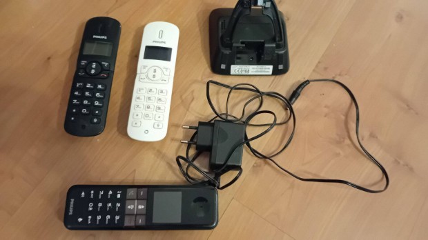 3 Philips vonalas vezetk nlkli telefon +1 bzis + adapter Javtand