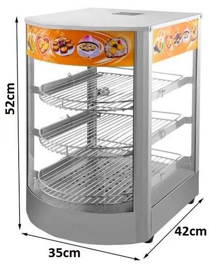 3 Szintes Pizza vagy Sütemény Melegentartó Szekrény (5201)