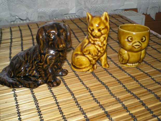 3 darab rgi mzas kermia kutya macska s egy csibs kupica