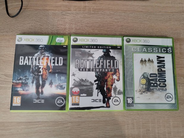 3 db Battlefield Xbox 360 jtk 
