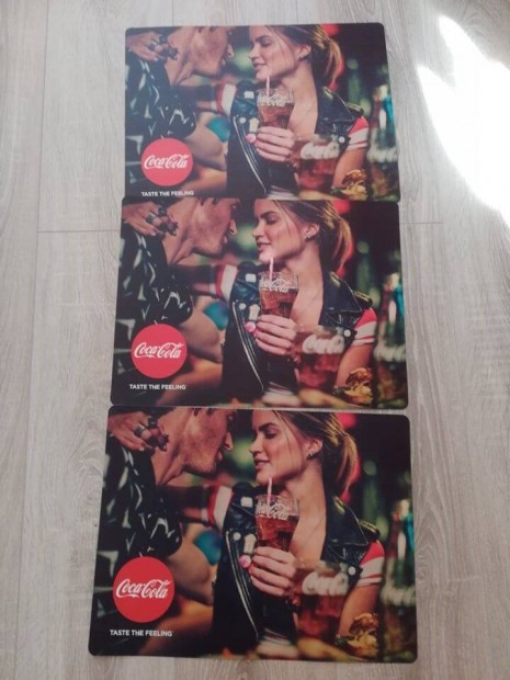 3 db Coca cola alátét 40*30 cm + kínáló tál 11 cm átm