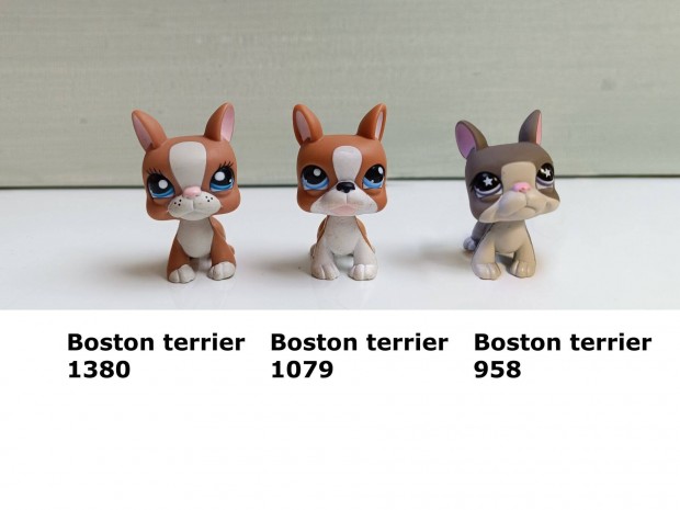 3 db LPS kutya Boston terrier figura egytt
