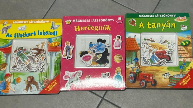 3 db Mágneses játszókönyv csomag: Az állatkert lakóinál, A tanyán, Her