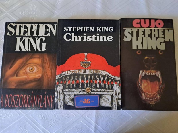 3 db Stephen King könyv: Cujo, A boszorkánylány, Christine