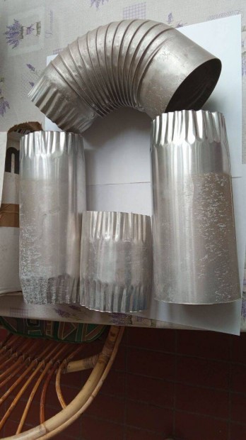 3 db aluminium egyenes ftcs + 1 db knyk 13- 14 cm tm