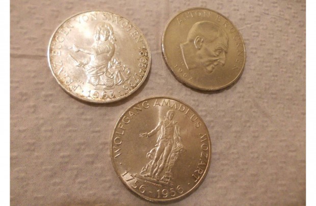 3 db ezst Ausztria 25 schilling egyben, 1956, 1962, 1963