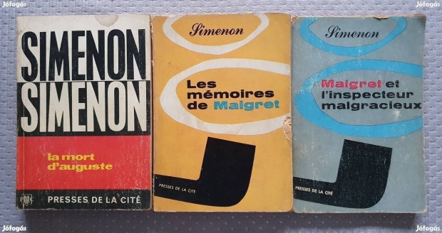 3 db francia nyelvű Georges Simenon könyv könyvcsomag