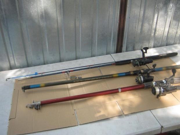 3 db horgászbot orsóval