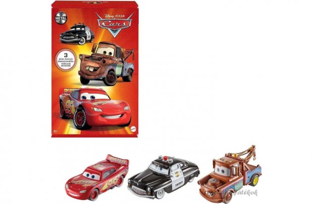 3 db-os Verdk Cars karakter kisaut szett Mattel