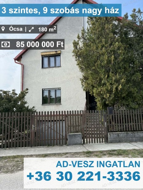 3 szintes, 9 szob�s nagy h�z elad� �cs�n