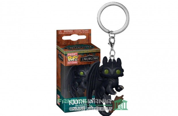 3cmes Funko POP figura - Toothless / Fogatlan figura kulcstartóval