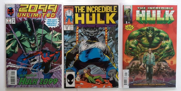 3db Marvel Comics Hulk kpregny (eredeti, angol nyelv)