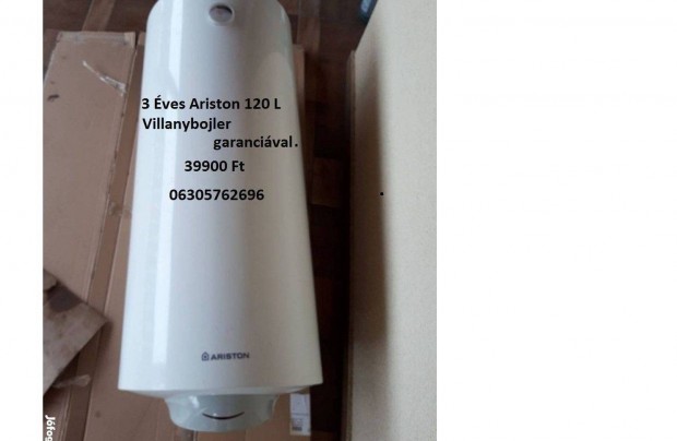 3éves vízkőmentes Ariston 120L bojler villanybojler garancia+szerelés