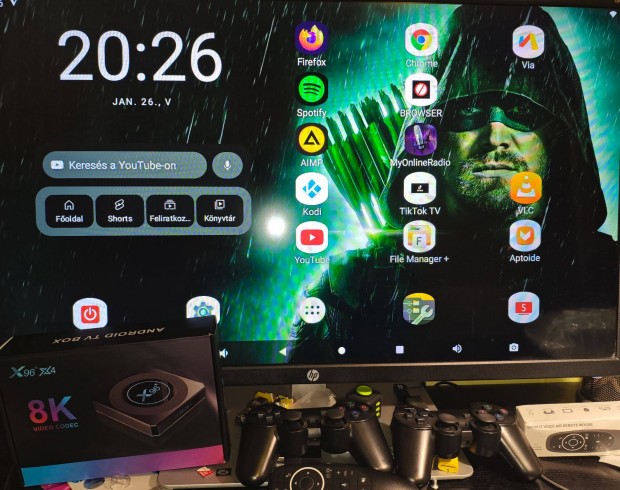 3in1 Amlogic X96 X4 224GB Android TV okosító box Retro Game Konzol CE