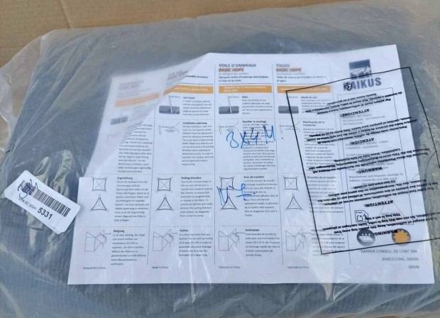 3x4M Legateresztős Napvitorla