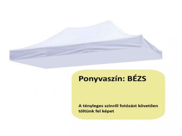 3x4,5 bézs tetőponyva sátortető sátorponyva ponyva kerti pavilonhoz