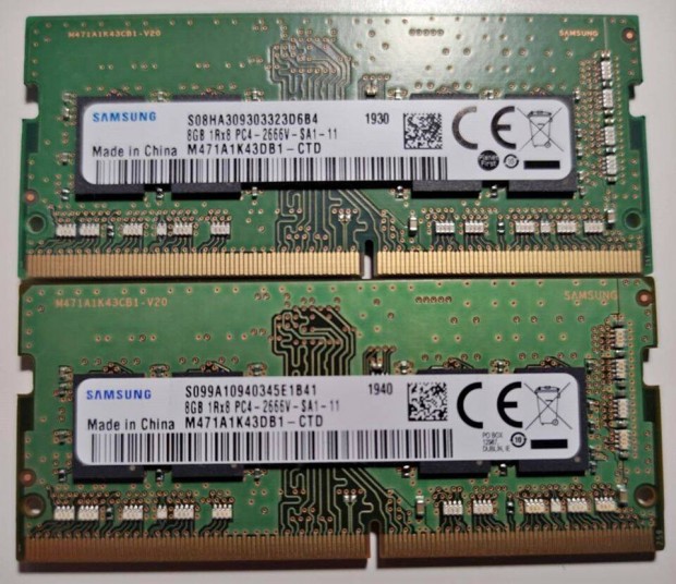 3x 8 Gb Samsung DDR4 memria elad