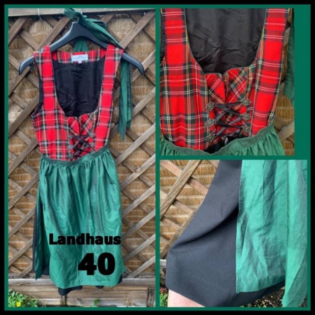 40-es Dirndl ruha piros-zld-fekete /Landhaus/
