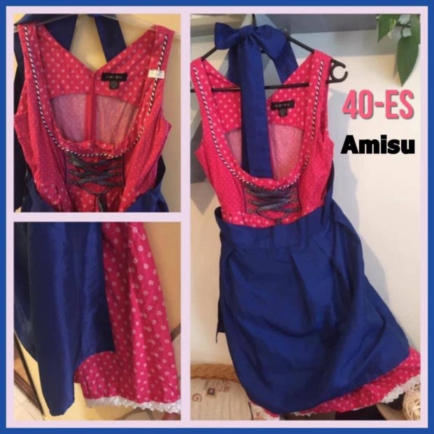 40-es pink-sttkk Dirndl ruha /Amisu/