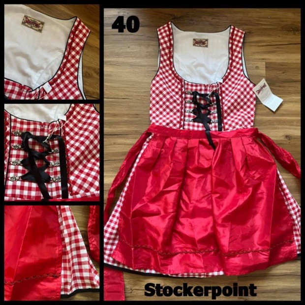 40-es piros kocks j Dirndl ruha /Stockerpoint/