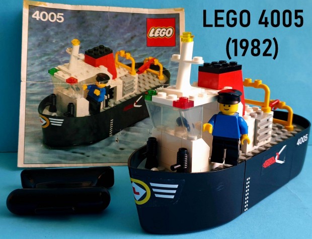 40 ves LEGO Legoland 4005 Tug Boat (1982), hinytalan, tmutatval