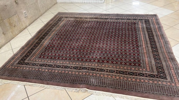 4137 Akci� Pakiszt�ni Bokhara k�zi gyapj� perzsa Sz�nyeg 250X240CM