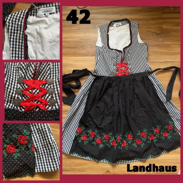 42-es fekete kocks Dirndl ruha /Landhaus/