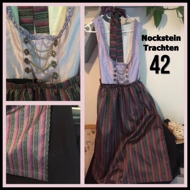 42-es hossz lika-fekete Dirndl ruha