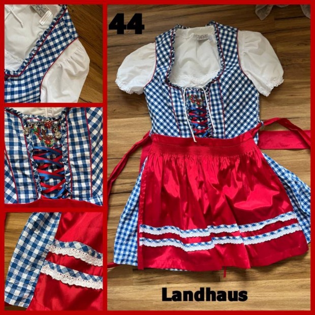 44-es piros-kk kocks Dirndl ruha blzzal /Landhaus/