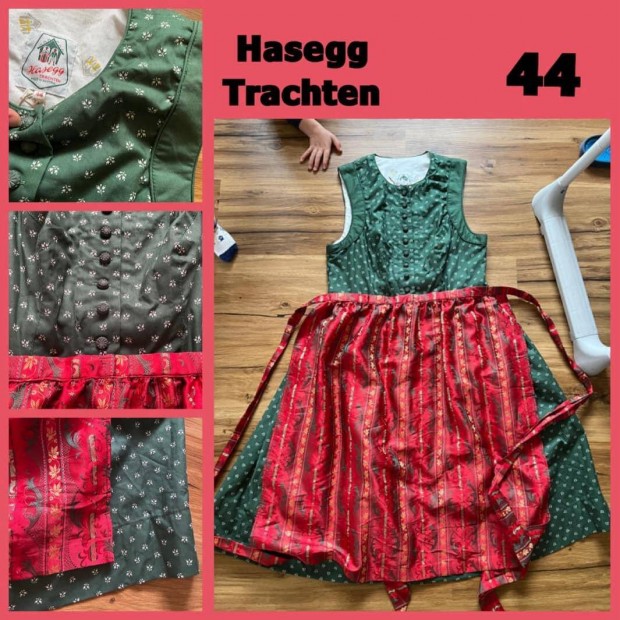 44-es piros-zld mints Dirndl ruha /Haasegg/