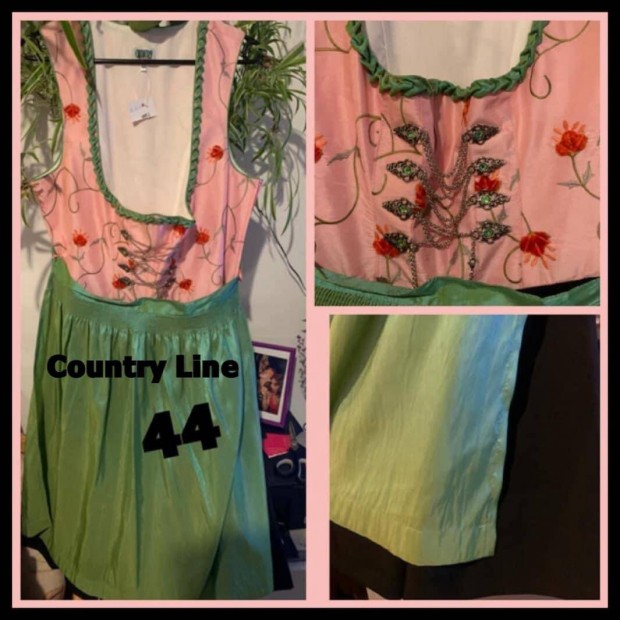 44-es rzsaszn-zld Dirndl ruha /Country Line/