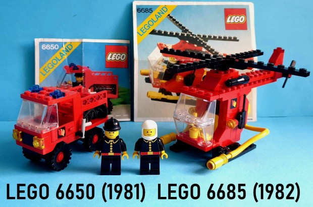 45 ves LEGO Legoland 6650 Fire Rescue Van, 6685 Fire Copter +tmutat
