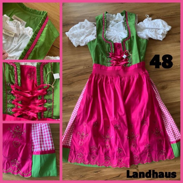 48-as pink-zld Dirndl ruha blzzal /Landhaus/