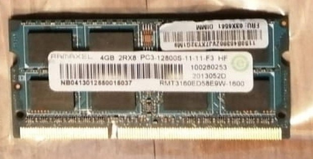 4Gb DDR3 SO-DIMM 1600Mhz (laptop) memória modul (egyéb méret is) eladó