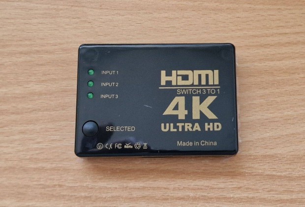 4K HDMI HUB eloszt (3 HDMI be s 1 HDMI kimenet)