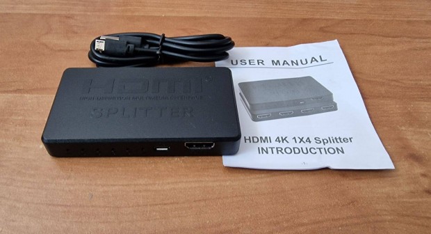 4K HDMI Splitter elosztó 1 - 4 kimenetre (1 be és 4 HDMI kimenet)