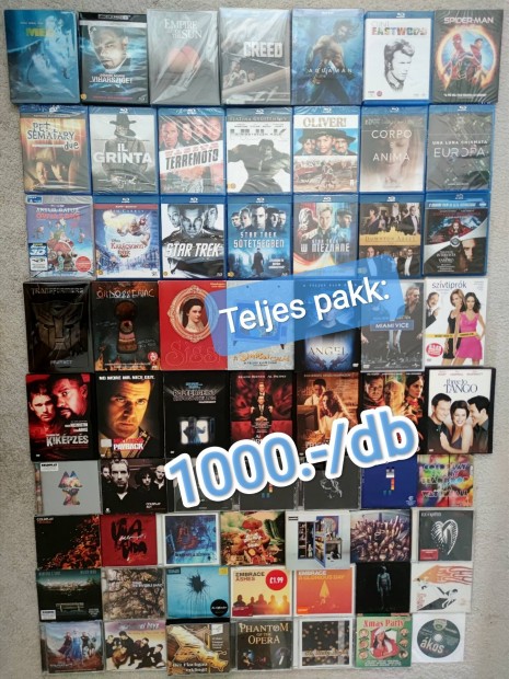4K UHD Blu-ray, DVD, CD kiadsok 1000 Ft-rt 