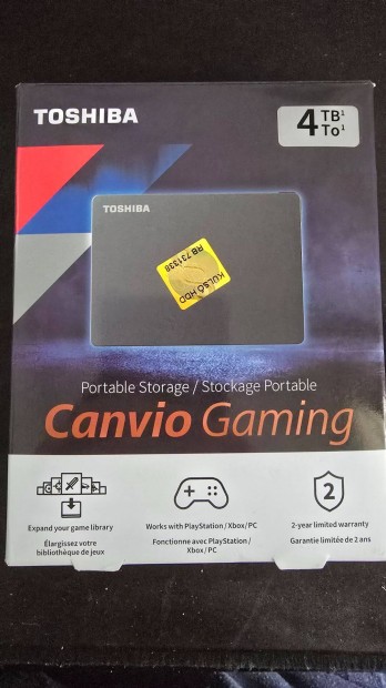 4TB-os Toshiba 2.5" Canvio Gaming kls merevlemez HDD