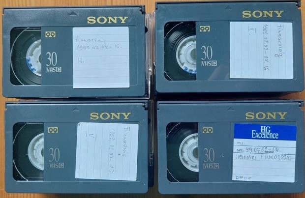 4-DB Sony VHSC VHS C Videokamera Kazetta Sony Vide Kazetta